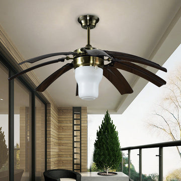 42" Retractable Ceiling Fan with Light Kit and Remote 8 Clear ABS Blades Included